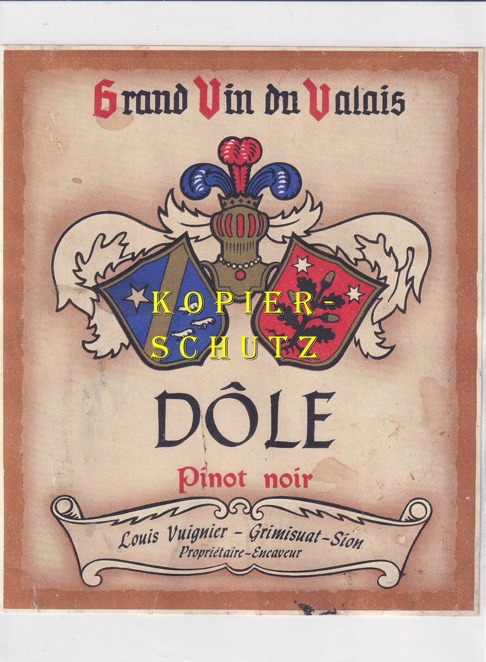 Carta: Etikette - Dôle Pinot Noir /bd – Usato da Hombrechtikon venduto da Rudolf07