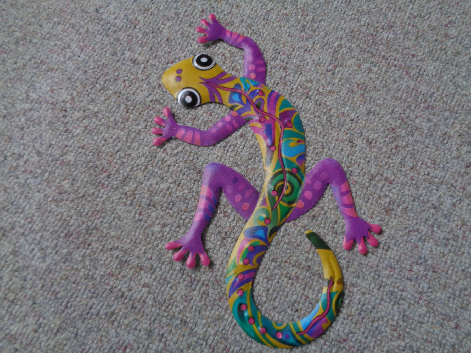 Statuette: Gecko farbig Metall (30 cm) – Nuovo e nell'imballaggio originale da Langenbruck venduto da Gumsi 2