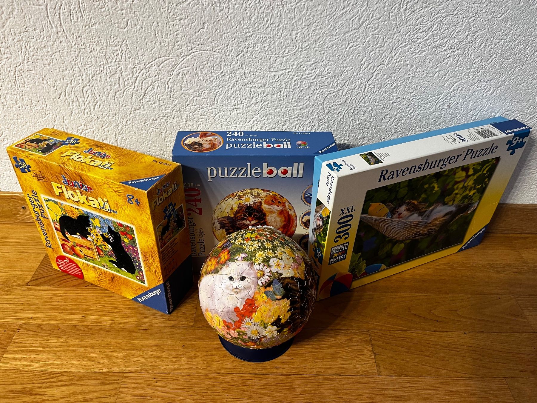 Ravensburger Puzzles: Ravensburger Puzzle 3-teiliges Set mit Katzenthema – Gebraucht aus St.Gallen von Jamaruqua