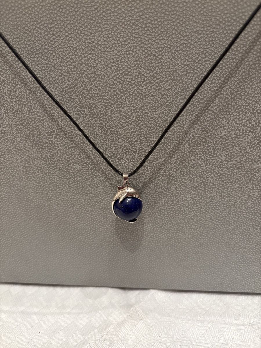 Anhänger: Lapislazuli Anhänger mit Delfin aus 925 Silber – Gebraucht aus Gattikon von mo.suter 2