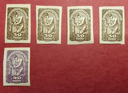 Alte Briefmarken Deutschösterreich 30 und 40 Heller /1919