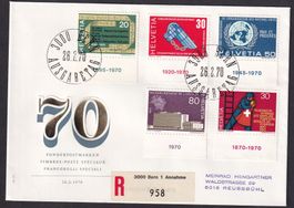 R-FDC Serie 476 - 480 Sonderpostmarken ET Bern 26.2.1970
