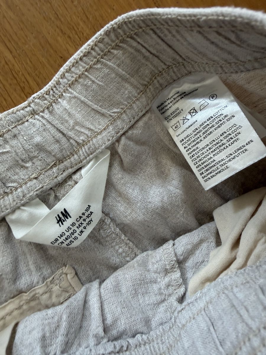 H&M Hosen: Kurze beige Hose H&M Gr. 140 mit 52 % Leinen – Gebraucht aus Aarau von Tam6 1