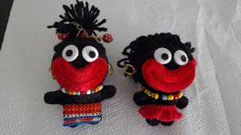2 afrikanische Plüsch-Anhänger wie neu