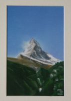 Le Cervin Matterhorn - Pastel sec sur papier 27,5 x 11,5 cm