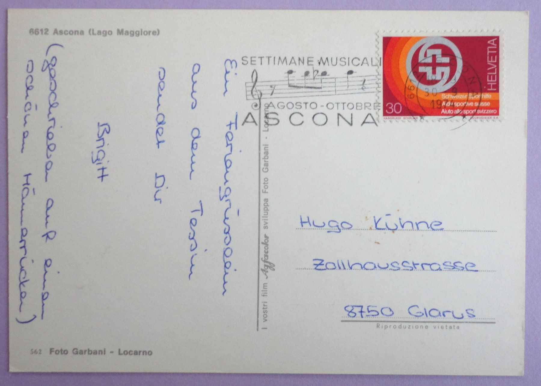 Cartes postales: Ascona (Lago Maggiore) – D'occasion à Fétigny par Billy2miny 1