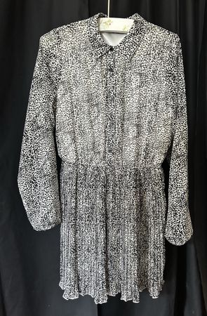 Bik Bok Leopard Print Pleated Dress, Size Medium.