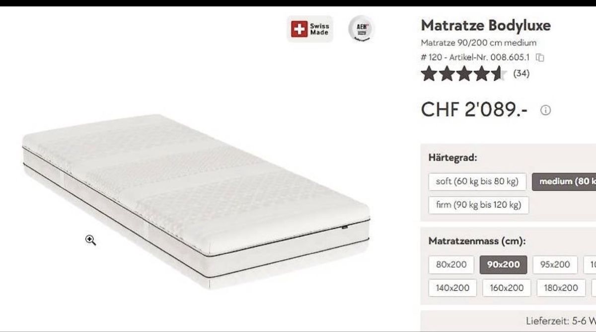 Bico Matelas: Bodyluxe 90/210 Bico – D'occasion à Baldegg par rooyy11 1