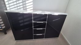 Sideboard weiss schwarz Hochglanz mit Gebrauchsspuren