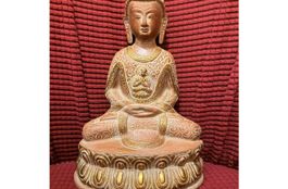 Statue Bouddha méditation, trône de lotus / Buddha Statue