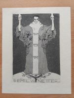 Judaica Exlibris Sepp Frank Orig. Radierung Emil W. Netter