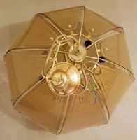 Rustikale Lampe aus Glas & Messing