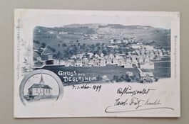 AK Gruss aus Degersheim Gesamtansicht Kirche 1899 Stempel SG