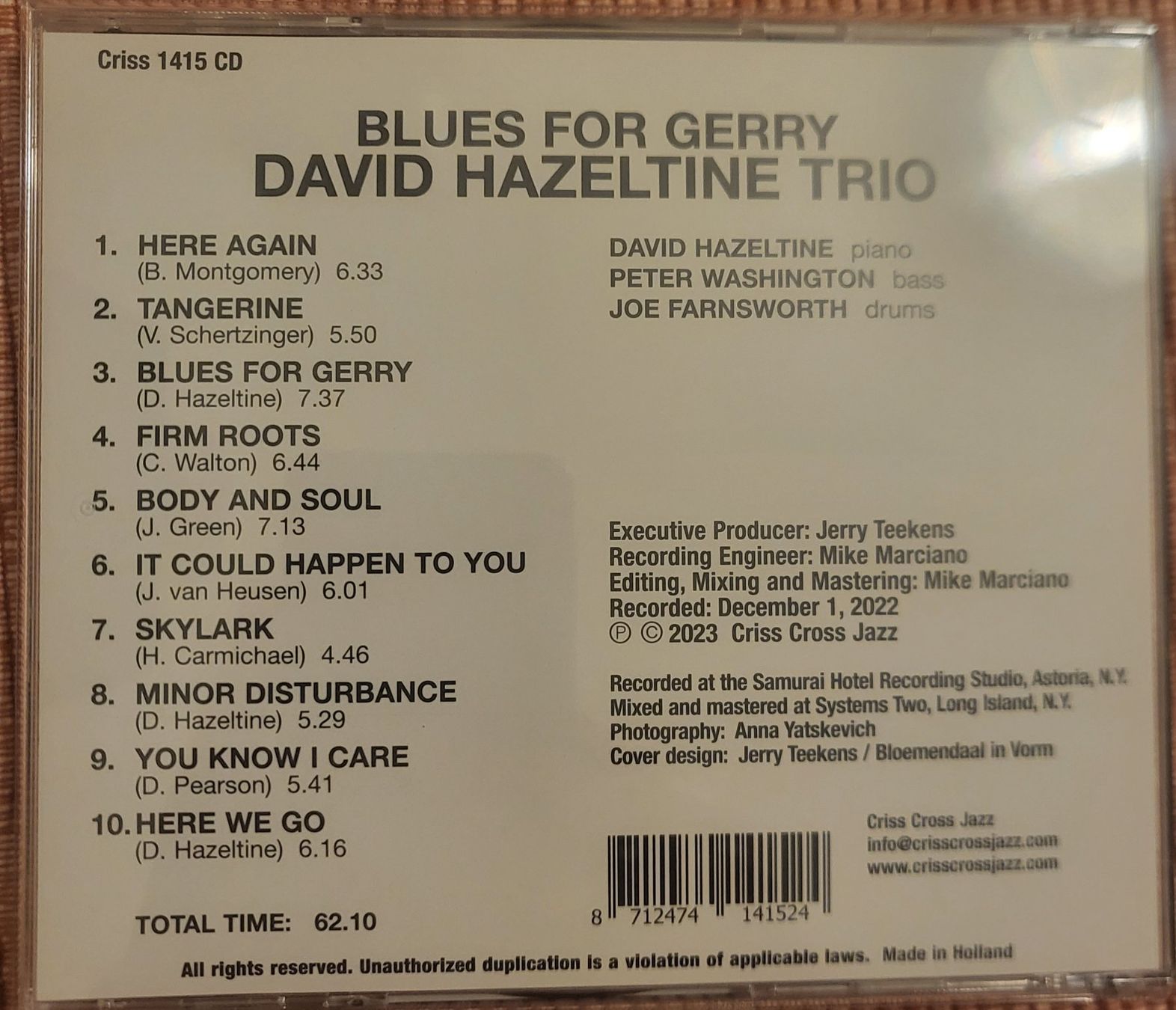 CD: David Hazeltine - Blues for Gerry – Nuovo (secondo la descrizione) da Neuchâtel venduto da wikit 1