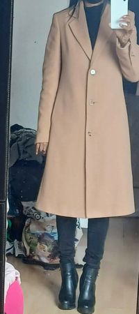 Size 36 60% Wolle mit Futter LAWRENCE GREY Mantel camel midi