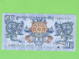 Bhutan 1 Ngultrum Banknote, Jahr 2013, Top Zustand!