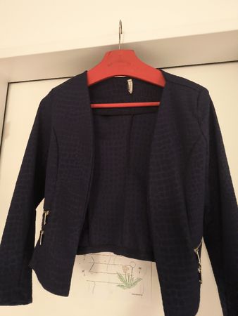 TODAY Damen Jacke, dunkelblau mit Muster, Grösse XS