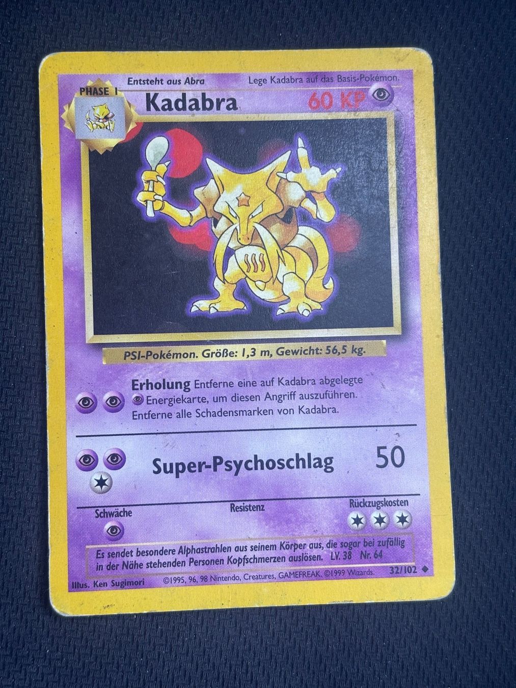 Pokémon Carte collezionabili: Pokemon Kadabra 32/102 WOTC Base Set DE – Usato da St. Gallen venduto da KantoKarten