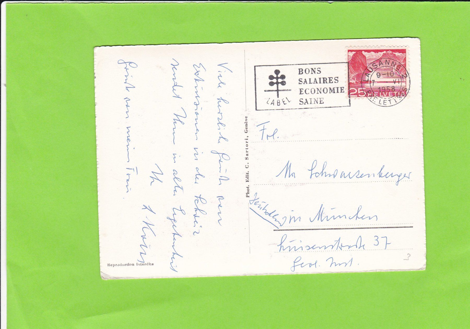 Cartoline postali: Lausanne-Vue par avion – Usato da St. Peterzell venduto da neckertal 1