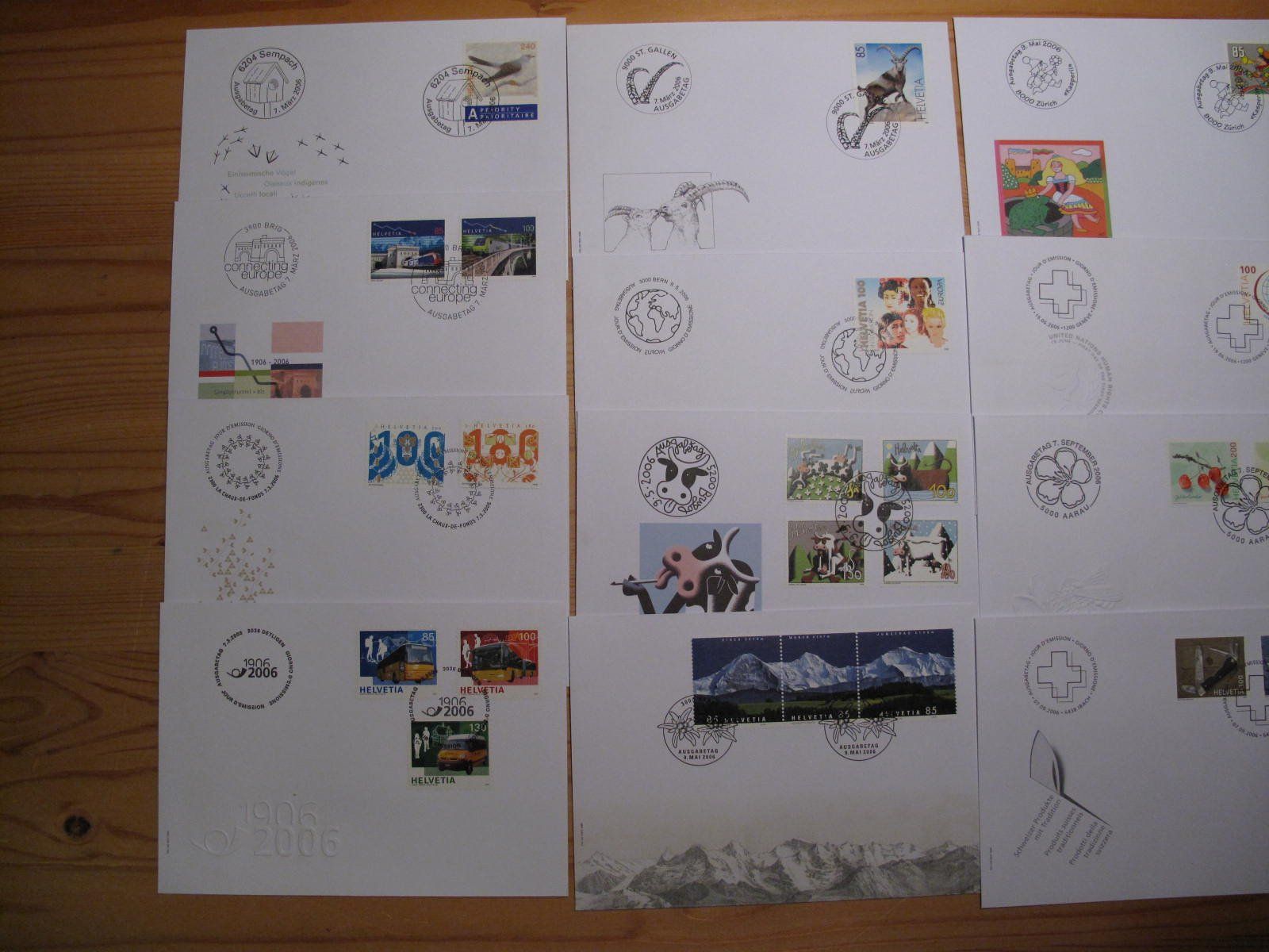 Tutti i francobolli: Schweiz FDC 2006 17 stück – Usato da Wil SG venduto da fva01 1