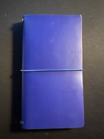 Notizbuch blauer Ledereinband mit Einlagen guter Zustand