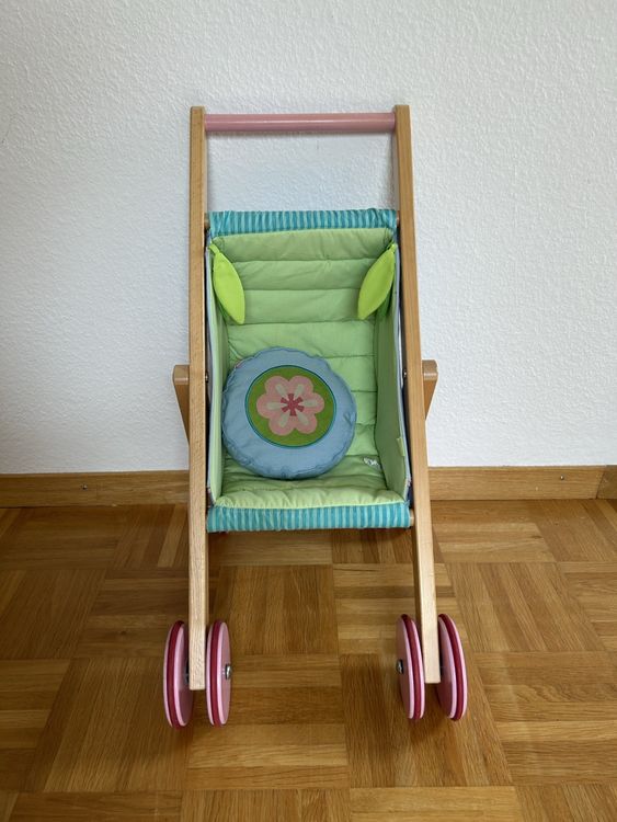  Foto zu HABA Puppenwagen / Buggy aus Holz & Stoff / hochwertig (Gebraucht) in 