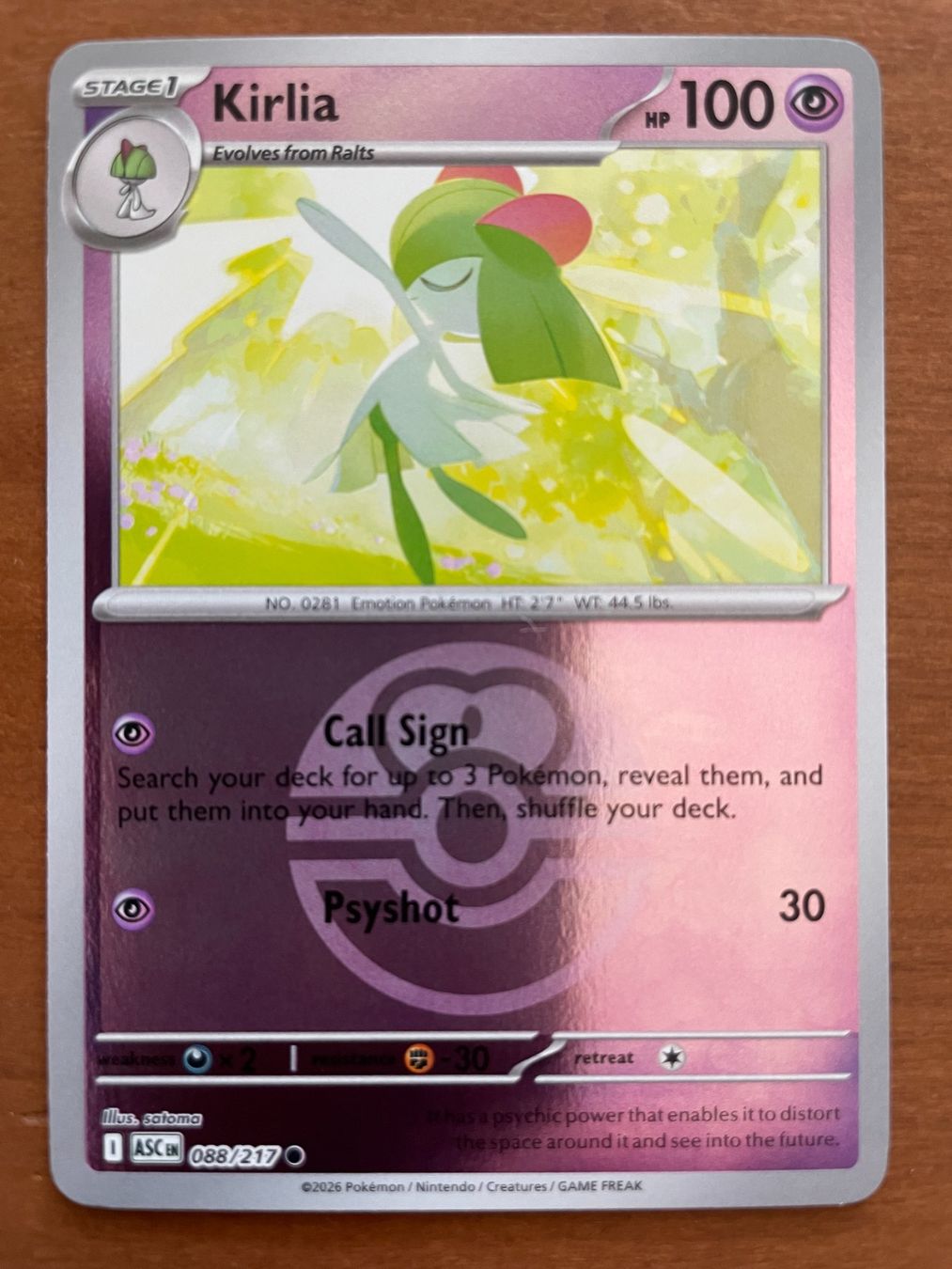 Pokémon Carte collezionabili: Pokemon Kirlia Reverse (Versand gratis) – Nuovo (secondo la descrizione) da Chur venduto da Angerson