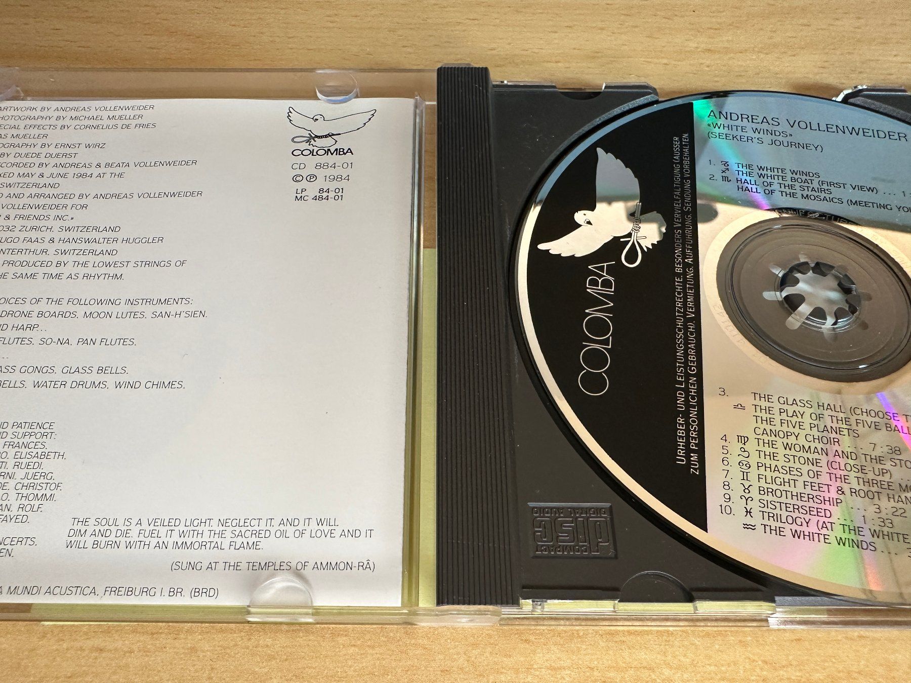 CD: Andreas Vollenweider – White Winds – Usato da Rikon im Tösstal venduto da Alpenmutz 2
