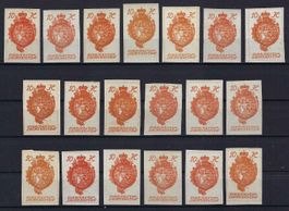 Lichtenstein 1920 Wappenzeichnung + Burg Vaduz ungebraucht