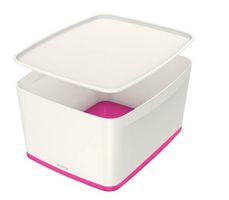 4Stk. neue LEITZ MyBox Gross, mit Deckel 18l, weiss/pink