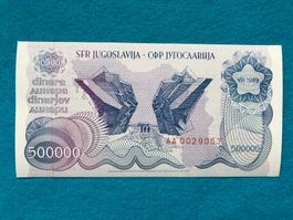 Jugoslawien 1989 - 500000 Dinara aUNC-UNC - AA0029053