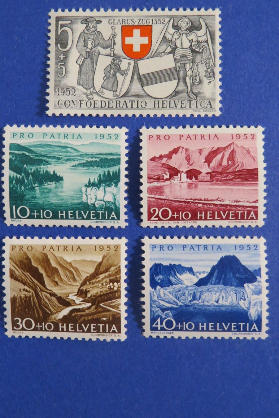 Tutti i francobolli: Serie Pro Patria 1952 postfrisch **, - SBK: 17.-. – Nuovo (secondo la descrizione) da Brunnen venduto da Kumari