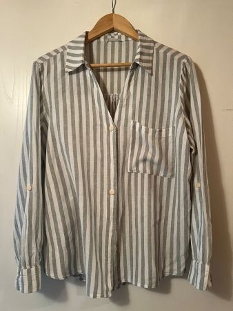 Damen Leinen Bluse gestreift Cache Cache Grösse L