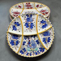 8 assiettes faïence italienne traditionnelle Deruta d'Ombrie