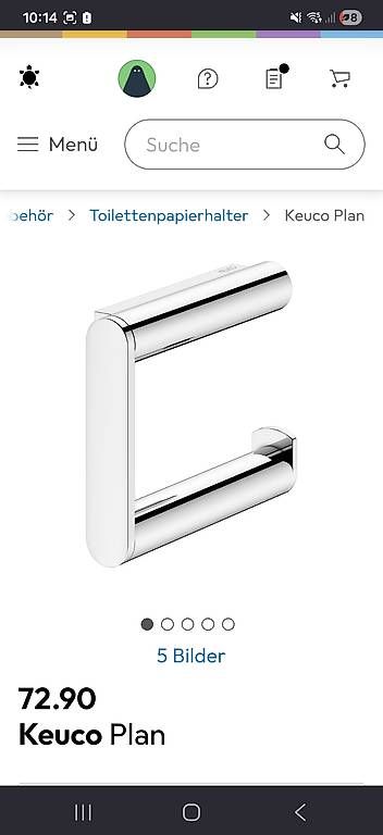 Supporti a parete: Eleganter KEUCO Plan WC-Rollen Halter – Usato da Gisikon venduto da sportfun 1