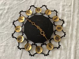 Coole Kienzle Wanduhr, schwarz/gold, Vintage Design Uhr!