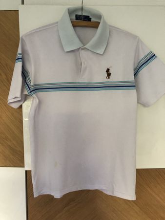 Polo Ralph Lauren chemise L homme blanc rayures bon état