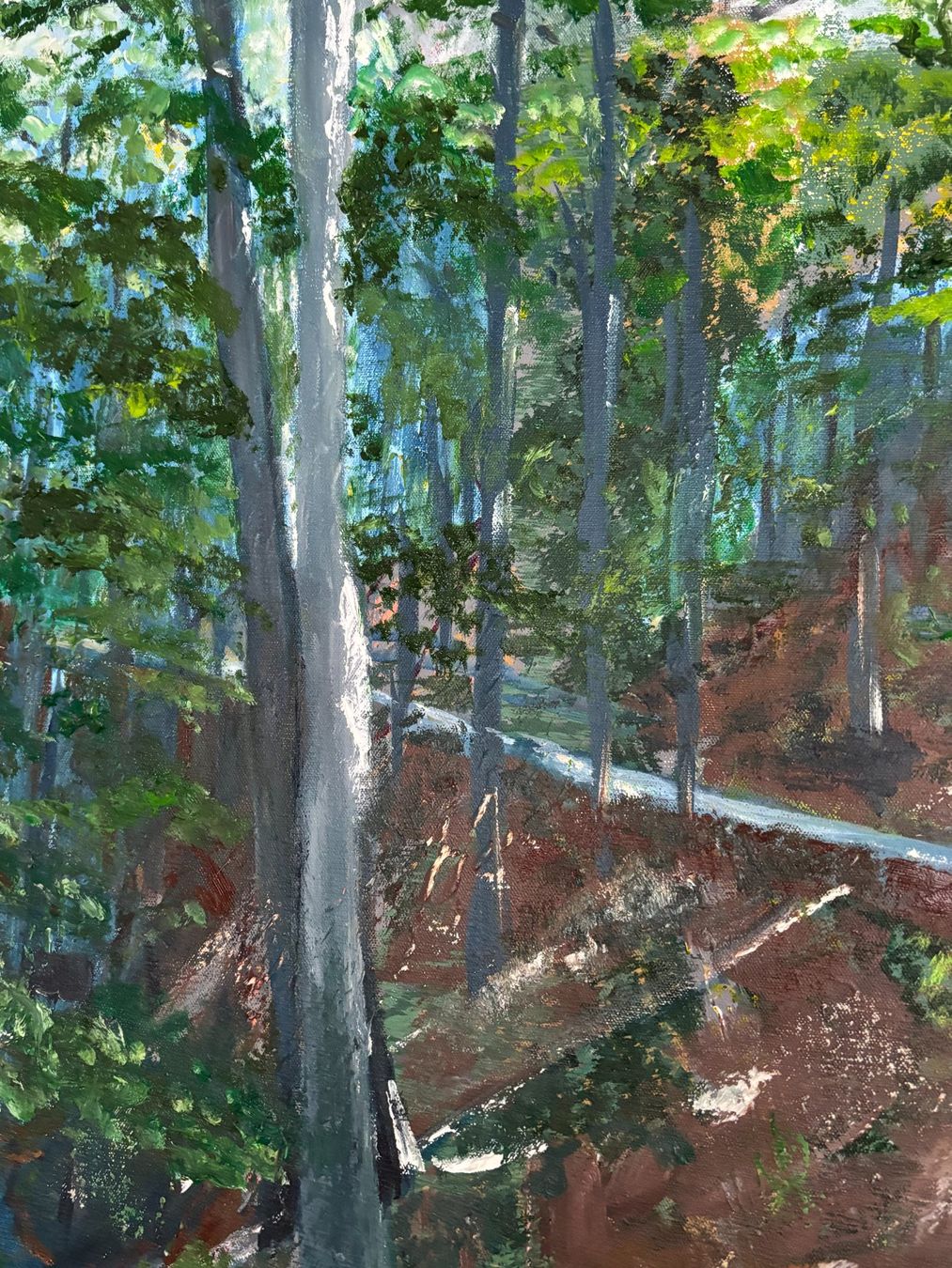 Dipinti: Gemälde Waldweg mit Sonnenstrahlen - Öl auf Leinwand – Nuovo (secondo la descrizione) da Cham venduto da Felha 6