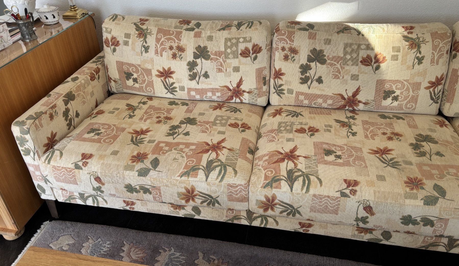 Rolf Benz Divani: gemütliches + grosses Sofa, beige, Design-Blumenmuster – Usato da Therwil venduto da mb_bl68 1