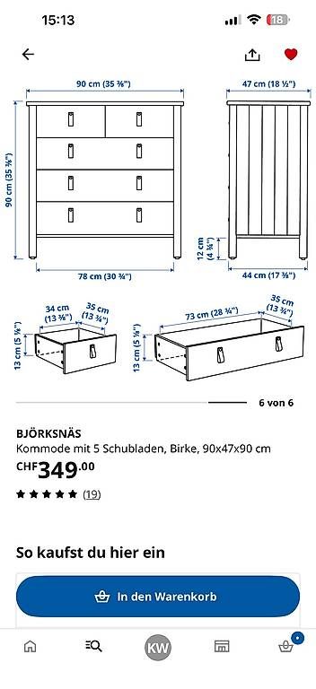 Cassettiere: IKEA Björksnäs Kommode Birke  – Usato da Dörflingen venduto da Kendraa 3