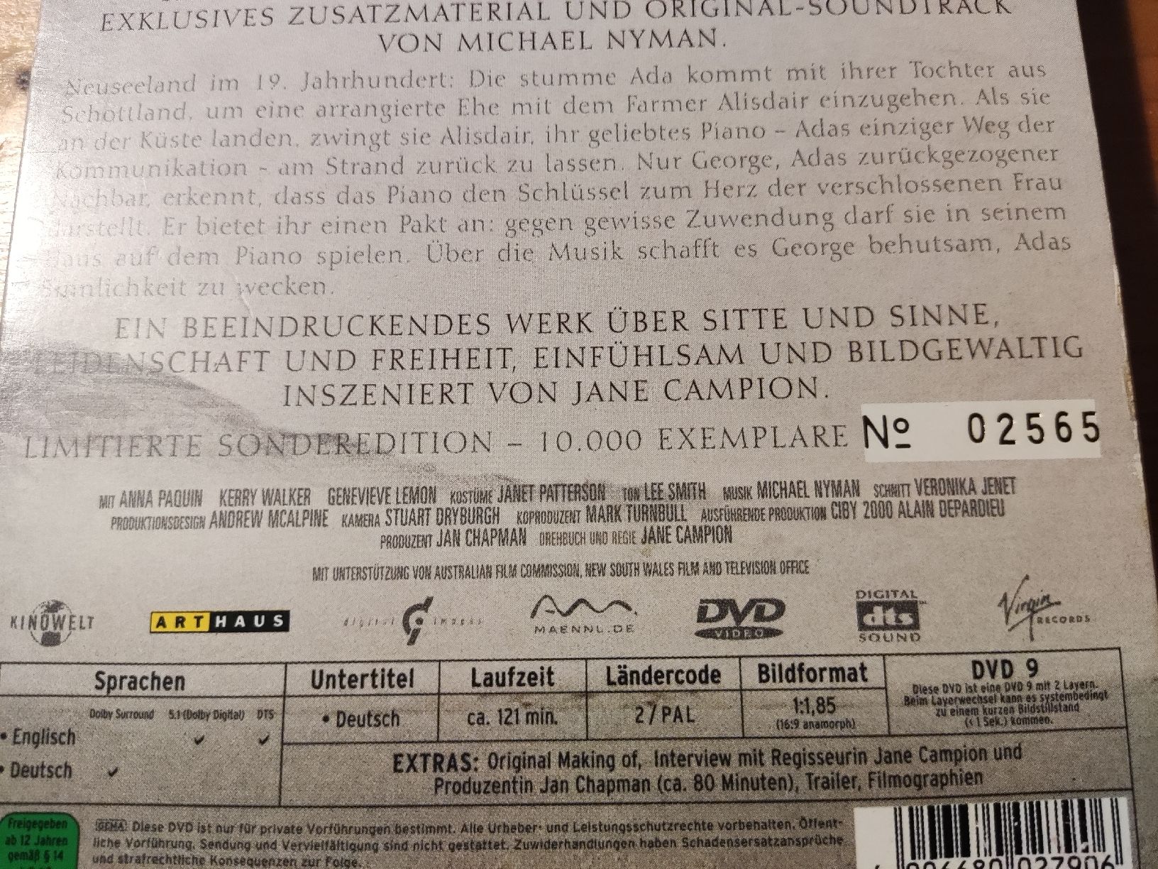 Tutti i DVDs: Das Piano - limitierte Sonderedition (DVD) – Usato da Oberembrach venduto da giu_7ksd 2