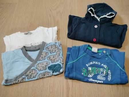 1x Hoodie, 1x Pullover, 2x Langarm-Shirt Grösse 68