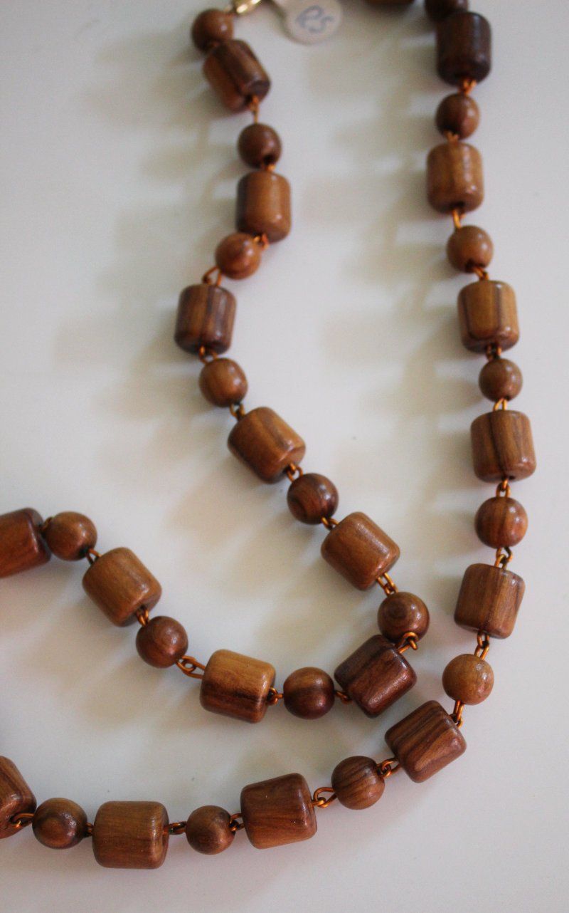 Colliers: Modeschmuck - Holz-Halskette vintage – D'occasion à Weggis par daisyflower 1