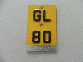 Mofanummer  Nr. Mofa No  Nummer GL 80 Glarus 1980 Geschenk