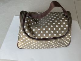 Praktische Kosmetiktasche mit Pünktchenmuster, Top Zustand!