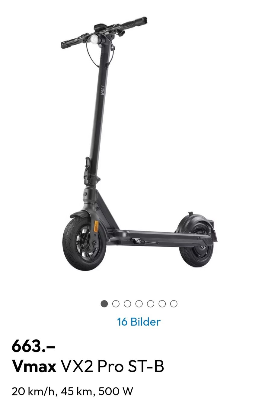VMAX Kickboard: E-Scooter Vmax VX2 Pro S-TB – Usato da Zofingen venduto da Meli4you