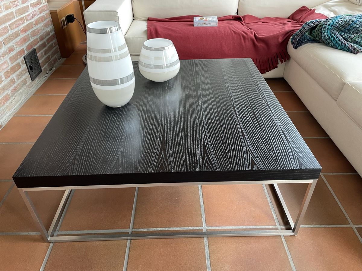 Tables: Couchtisch, quadratisch, Eiche schwarz, Gestell Edelstahl – D'occasion à Einsiedeln par wil_t9xt 2