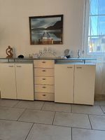 Sideboard weiss mit Glasplatte und Schubladen gebraucht
