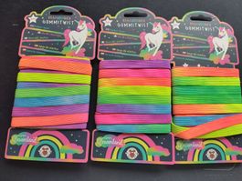 3 Gummitwist Girls Neu Regenbogen Farben