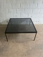 Minimalistischer Clubtisch Coffee table Rauchglasplatte 60er